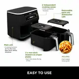 12L Dual Zone Digital Air Fryer with 2 Drawers – 6-in-1, Oil-Free Cooking, Air Fry, Max Crisp, Roast, Bake, Reheat & Dehydrate – Black — thumbnail 9